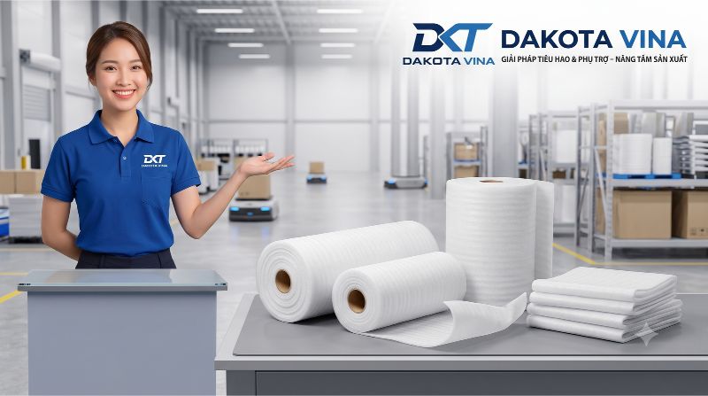 Màng xốp PE Foam bọc hàng chống trầy xước Dakotavina