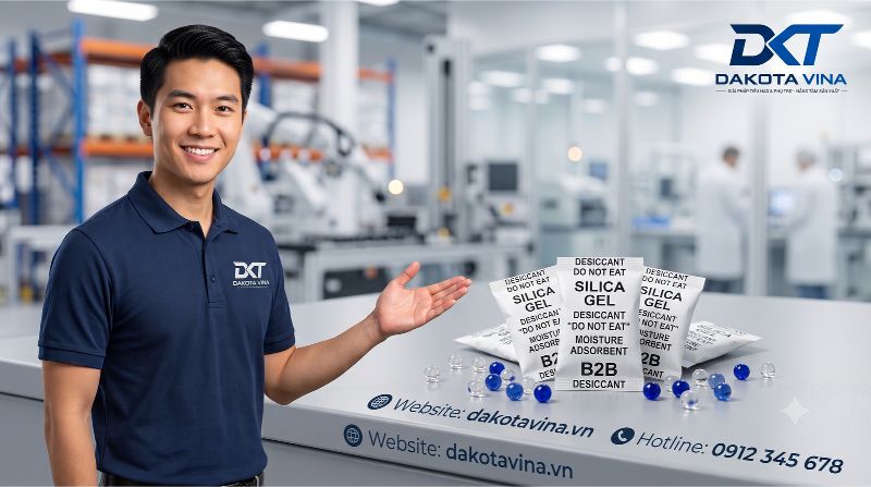 Gói hút ẩm Silica Gel chống ẩm mốc linh kiện Dakotavina