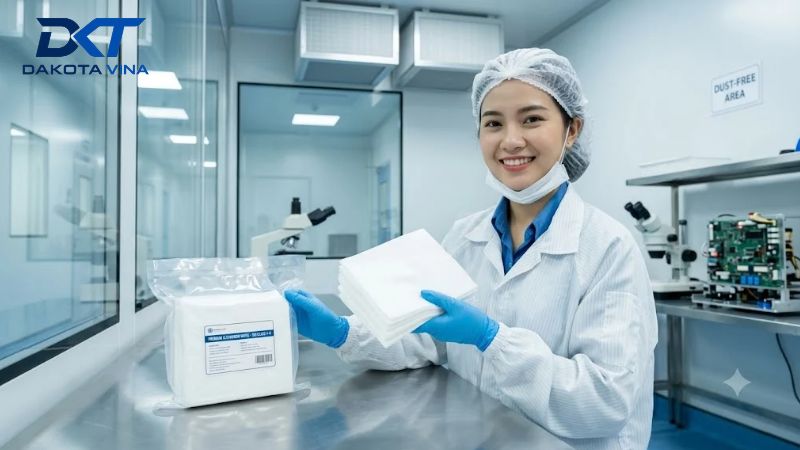 Khăn Lau Phòng Sạch (Cleanroom Wipers) - Chống Tĩnh Điện, Không Bụi, Thấm Hút Nhanh