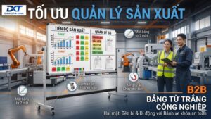 Bảng từ trắng công nghiệp di động 2 mặt phục vụ quản lý sản xuất 5S và theo dõi tiến độ tại nhà máy Dakota Vina